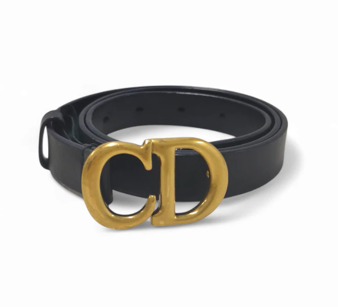 Christian Dior Belt Black/Gold 28-MA-019975 Rank A