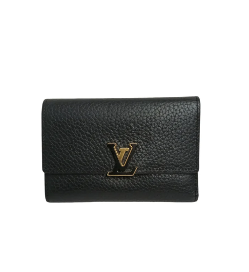LOUIS VUITTON WALLET M62157 BLACK/PINK CAPUCINES COMPACT WALLET STAIN/DAMAGE RANK(B)