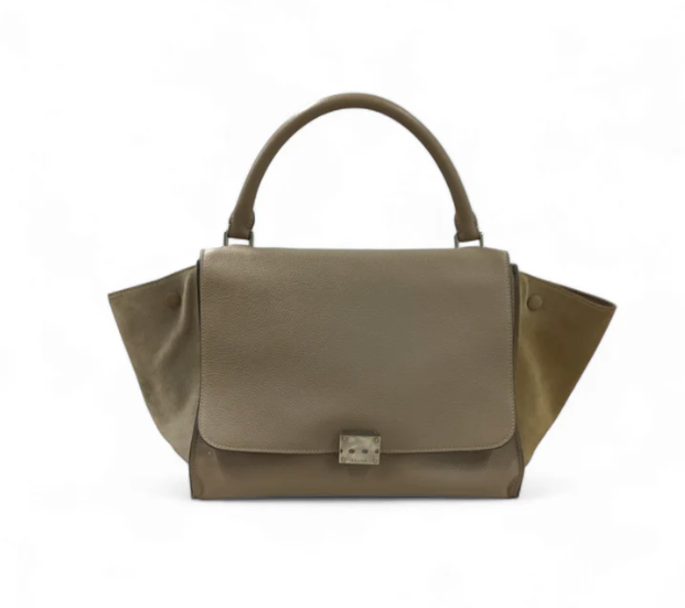 CELINE Bag Beige Discolor* S-SN-1121 Trapeze 30 Rank B
