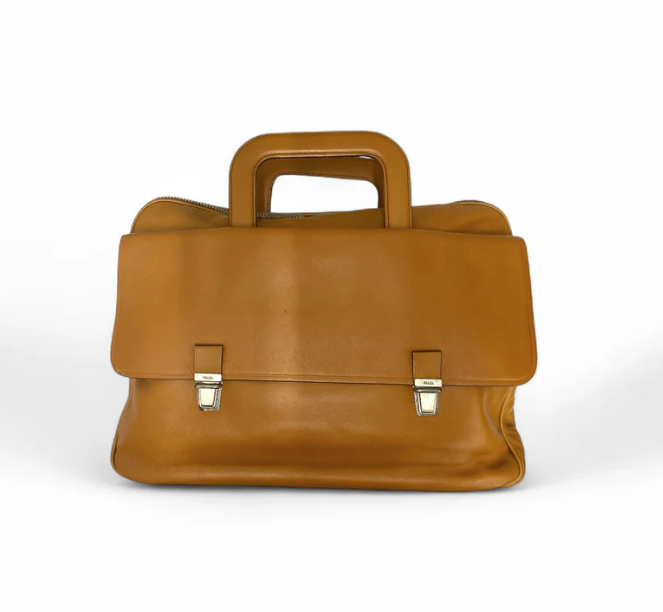 PRADA Handbag VA0088 Brown 117 *Scratch* Rank B