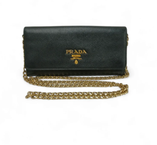 PRADA Wallet 1BP290 Black Scratch/Stain 62 B Rank B