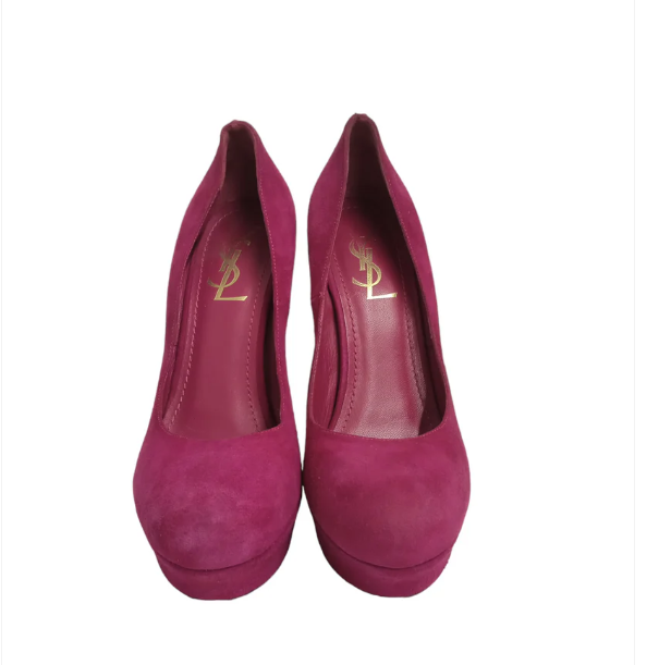 YVES SAINT LAURENT PUMPS 37 SHOCKING PINK 254119