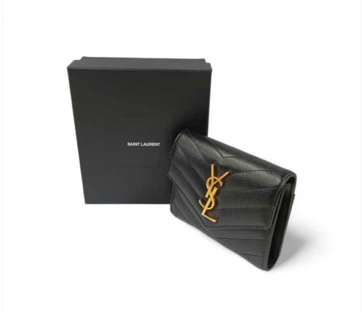 Yves Saint Laurent Wallet 40394B0W01 Black 2023 *inside Stain* Rank B