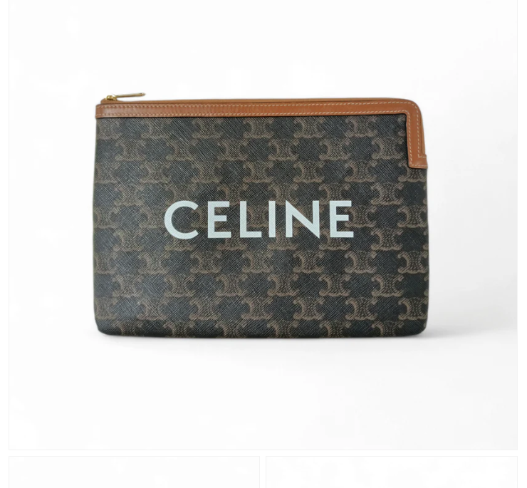 CELINE Clutch Bag 10D672BZQ 04LU Brown Rank A