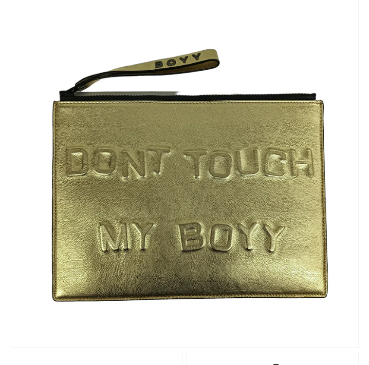 BOYY Clutch bag Gold DONT TOUCH MY BOYY