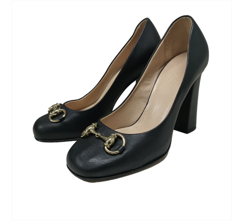 GUCCI Horsebit Pumps SIZE 34.5 Lady’s Black 466704