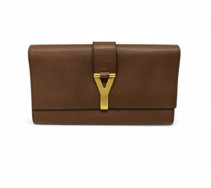 Yves Saint Laurent Clutch Bag 265701 467891 Brown *Stain* Rank B