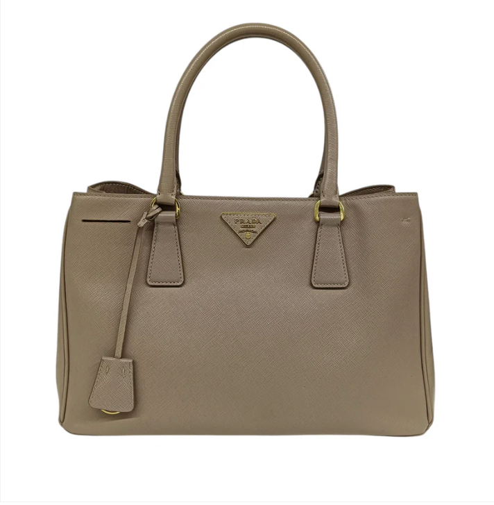 PRADA 2Way Bag SAFFIANO BN1874 Beige Scratch 31/H, 158 Rank(B)