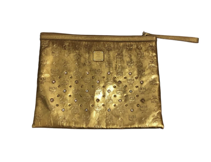 MCM CLUTCH BAG GOLD MWU3SXL55DG001