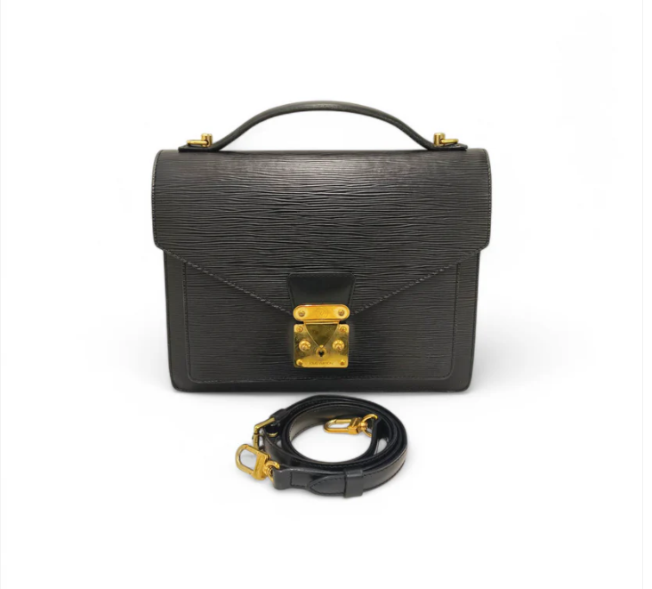 LOUIS VUITTON 2WAY Bag Epi M52122 Black Scratch SR1928 Monceau28 Rank B