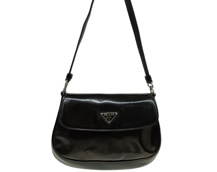 PRADA Handbag Black 165 NFC Rank(B) Stain