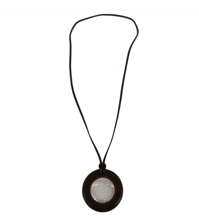 HERMES Necklace Rank (B) Brown Pocket