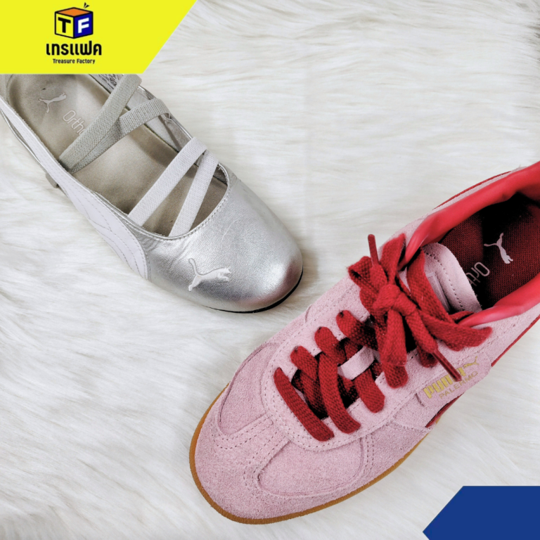 วันชิลล์ๆ ขอเลือก PUMA Sandal สีเงิน ✨ ส่วน วันลุยๆ ต้อง PUMA Sneaker สีชมพู 💖 คุณล่ะ? เลือกคู่ไหนดี