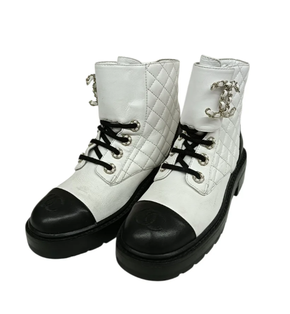 CHANEL Boots Size 36 Lady’s White C36424