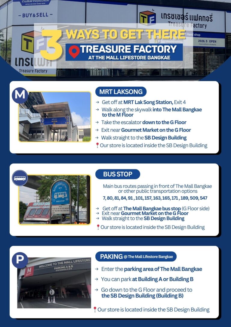 3 วิธีเดินทางไป Treasure Factory สาขาใหม่ ที่เดอะมอลล์บางแค
